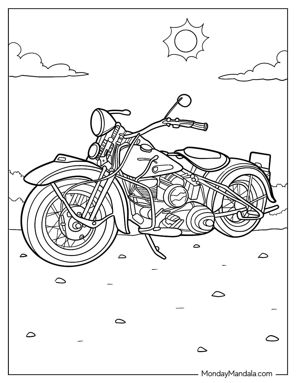 Çocuklar İçin Harley-Davidson Boyama Sayfaları 