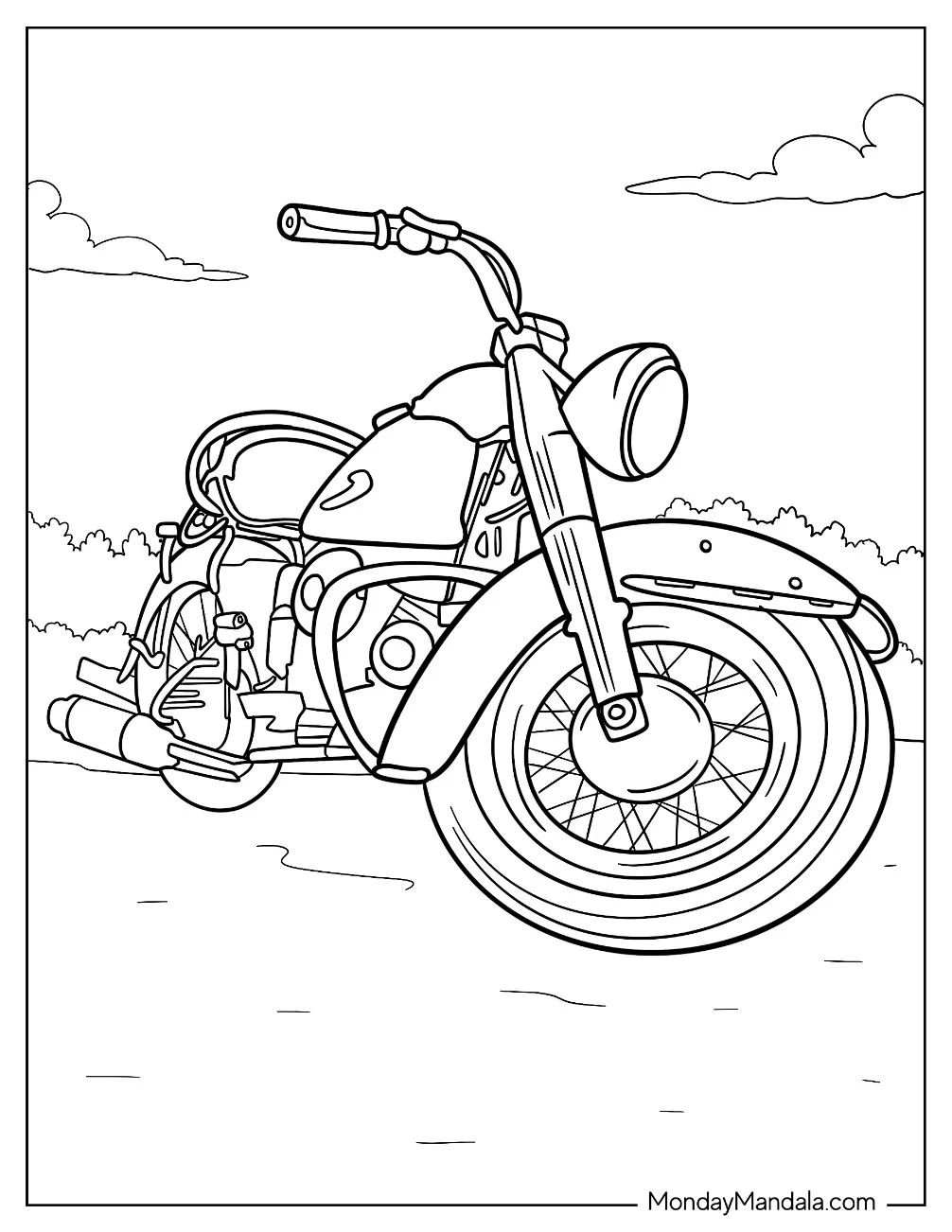 Çocuklar İçin Harley-Davidson Boyama Sayfaları 