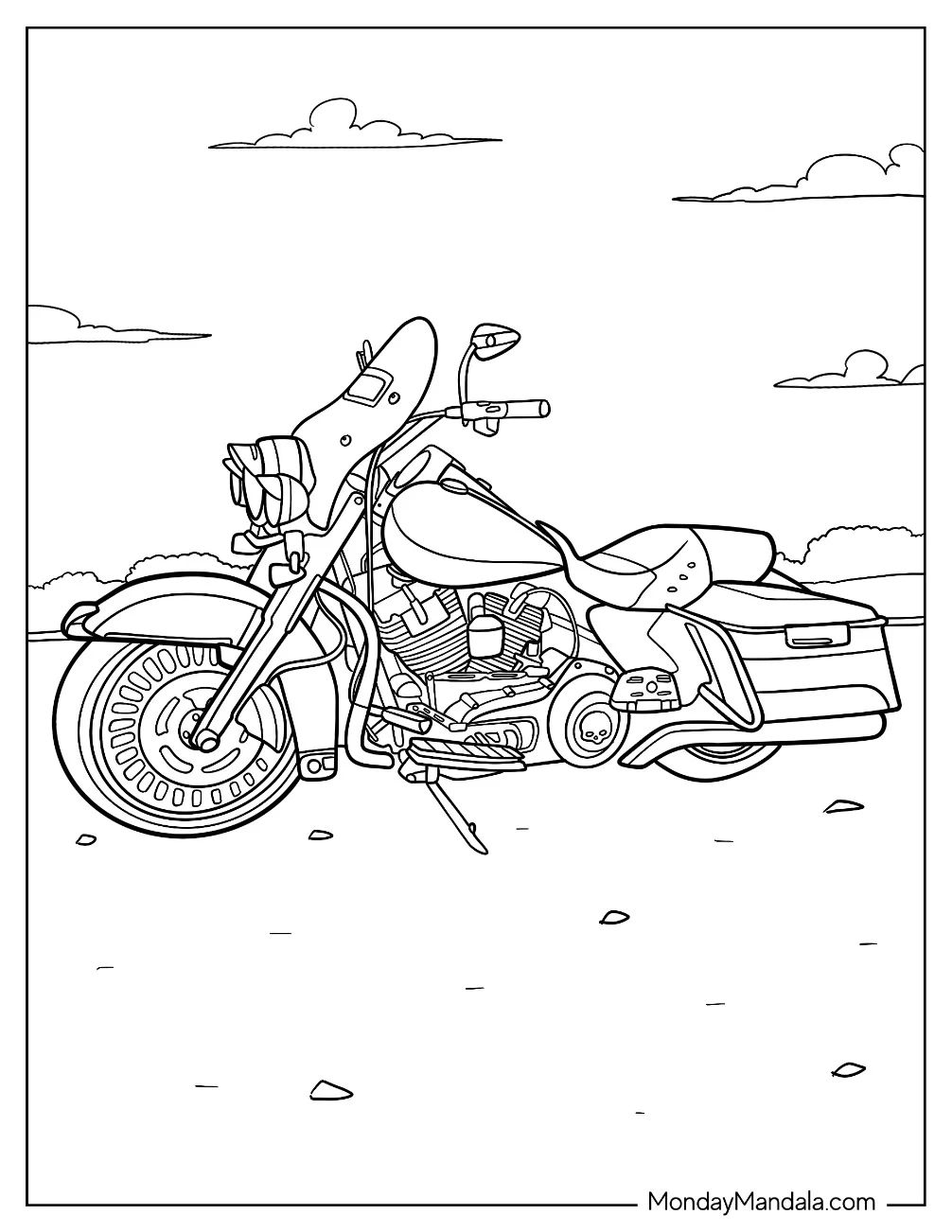 Çocuklar İçin Harley-Davidson Boyama Sayfaları 