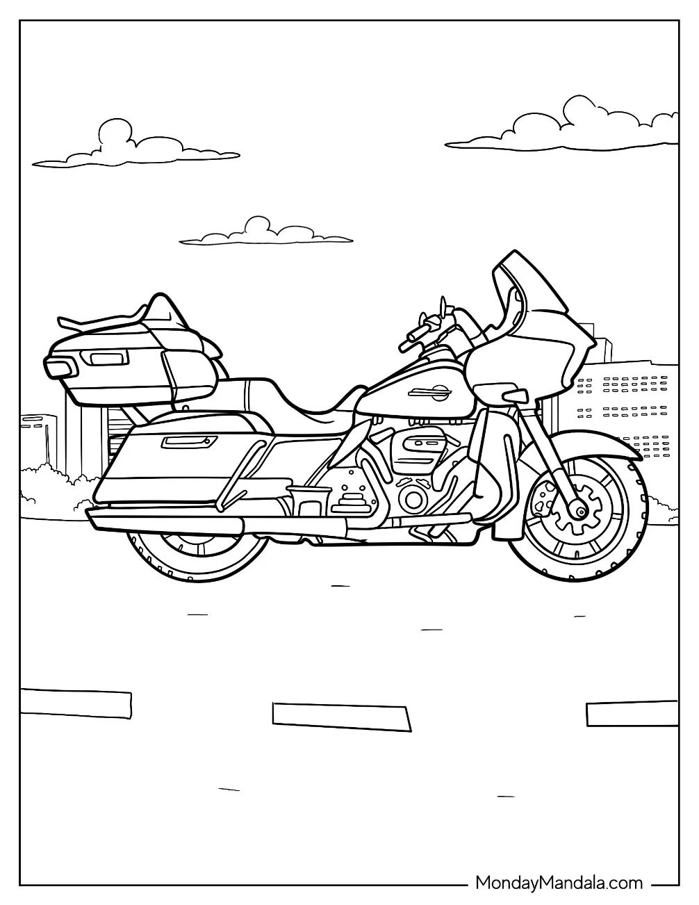 Çocuklar İçin Harley-Davidson Boyama Sayfaları 