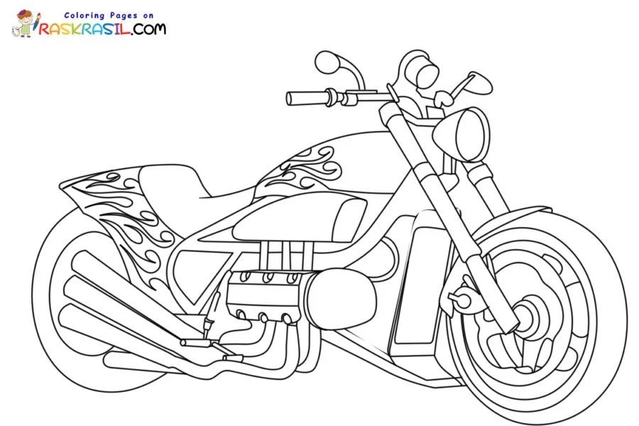 Çocuklar İçin Harley-Davidson Boyama Sayfaları 