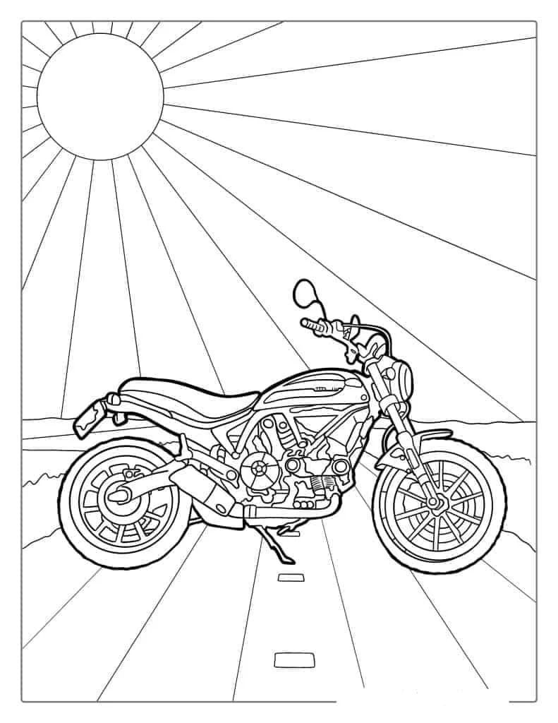 Çocuklar İçin Harley-Davidson Boyama Sayfaları 