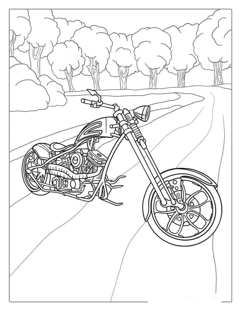 Çocuklar İçin Harley-Davidson Boyama Sayfaları 