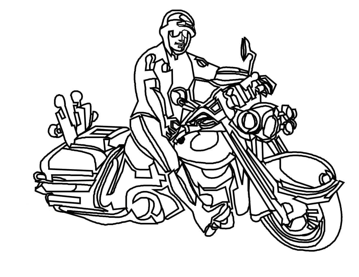 Çocuklar İçin Harley-Davidson Boyama Sayfaları 