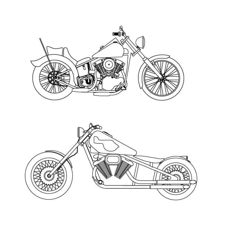Çocuklar İçin Harley-Davidson Boyama Sayfaları 