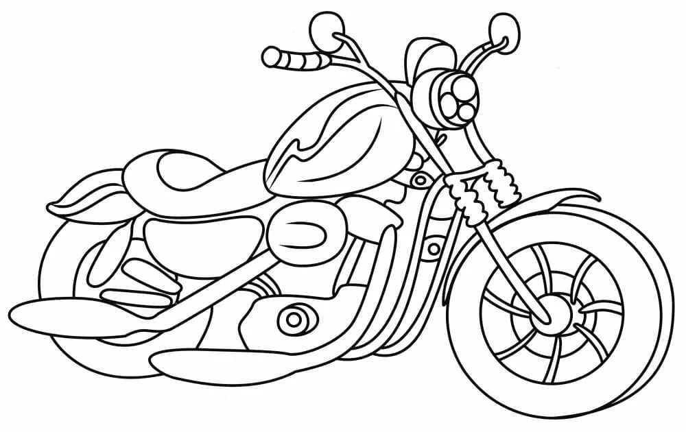 Çocuklar İçin Harley-Davidson Boyama Sayfaları 