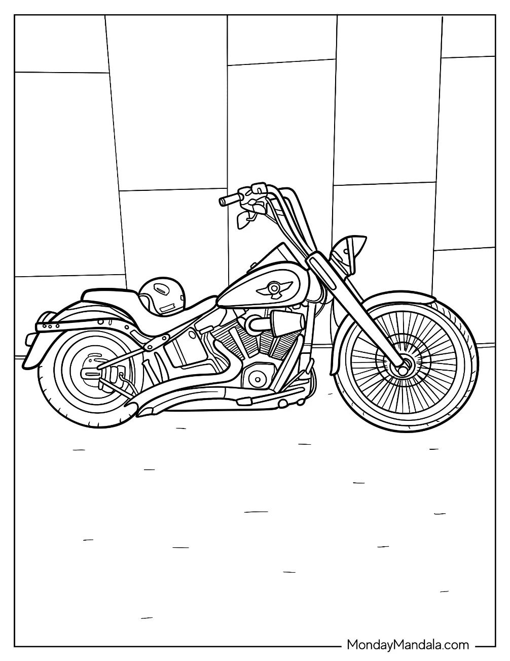 Çocuklar İçin Harley-Davidson Boyama Sayfaları 