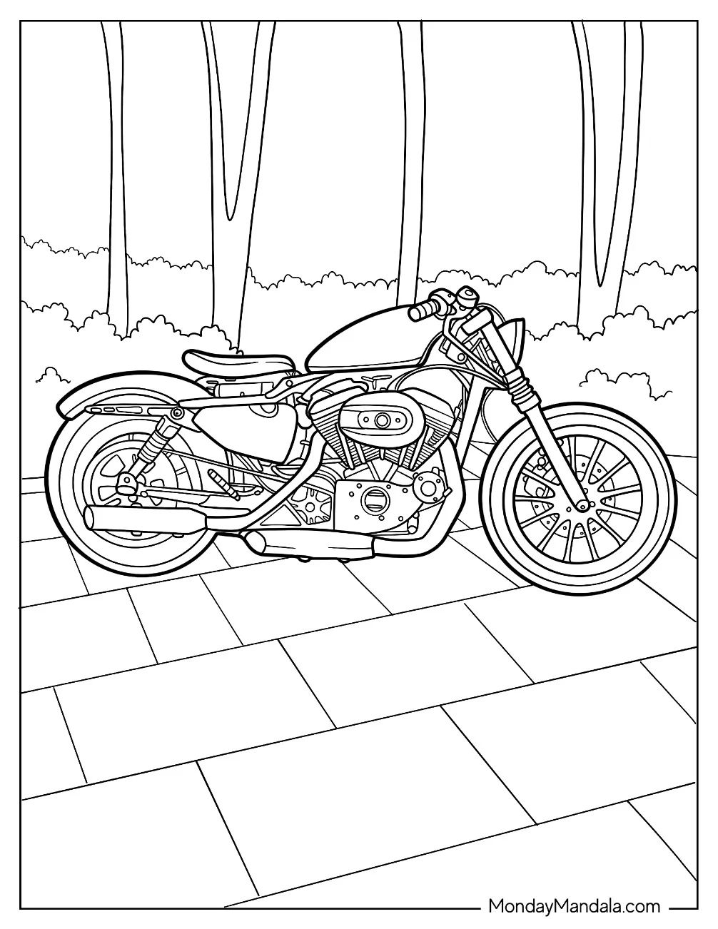 Çocuklar İçin Harley-Davidson Boyama Sayfaları 