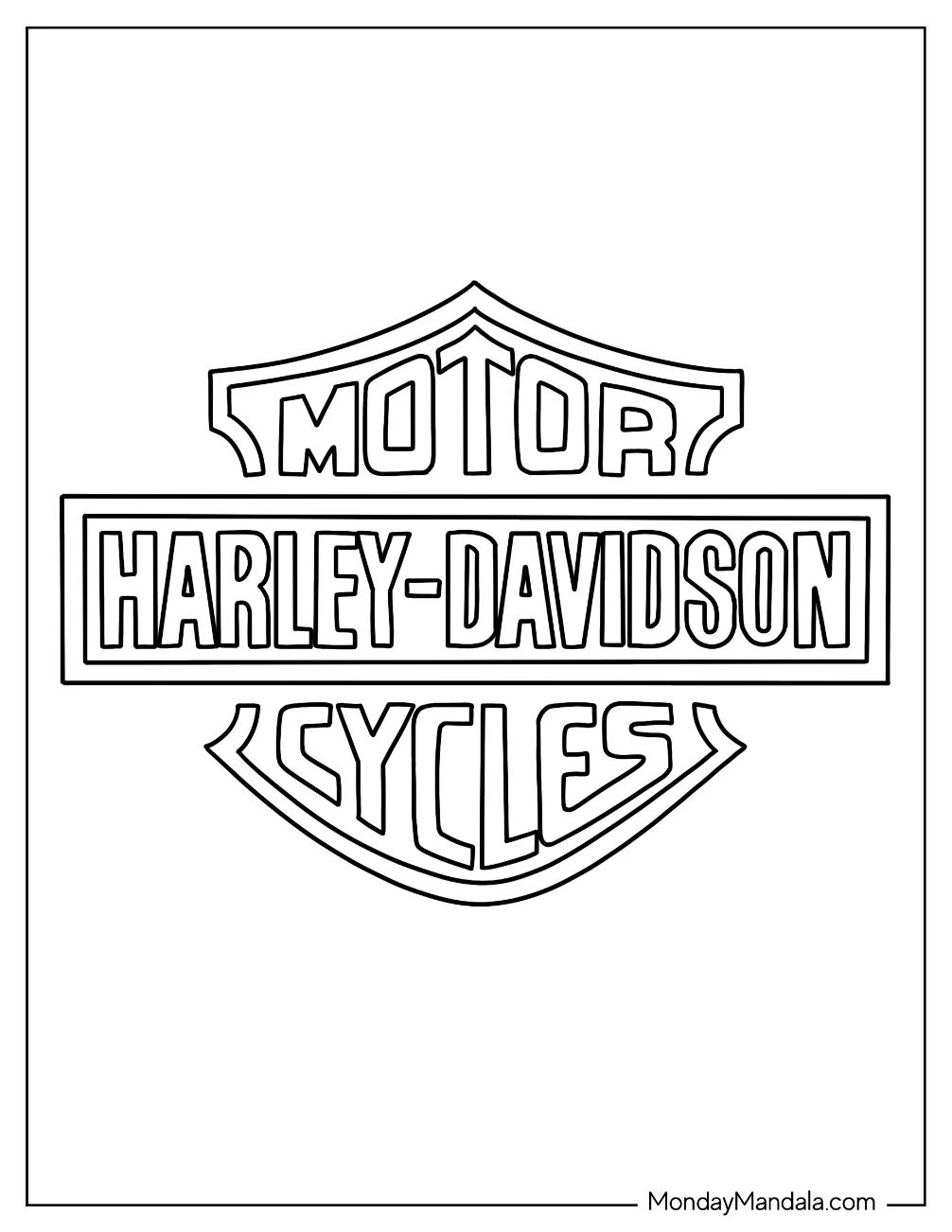 Çocuklar İçin Harley-Davidson Boyama Sayfaları 