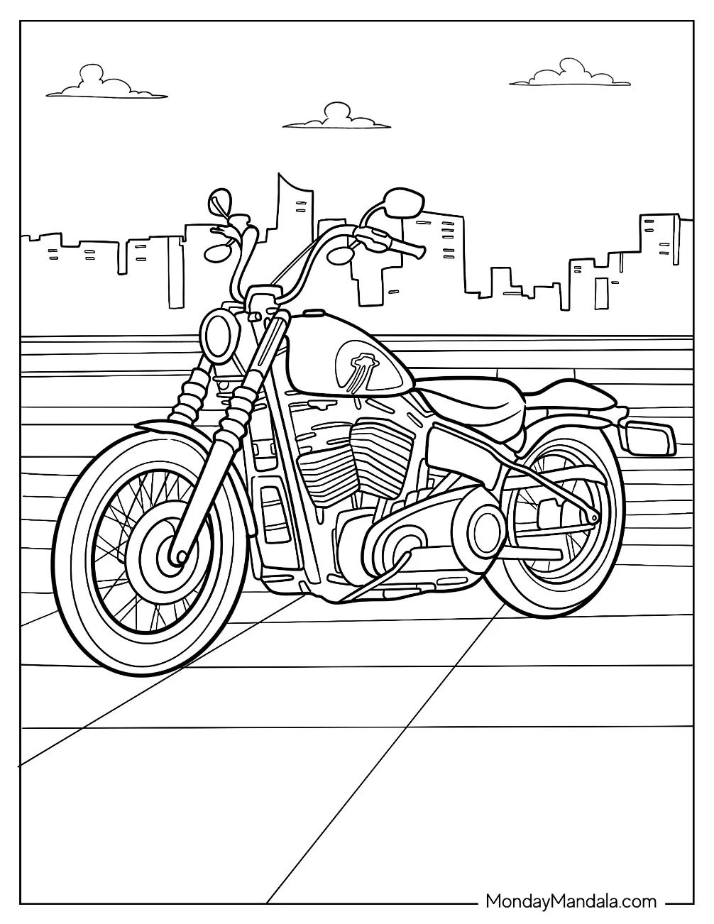 Çocuklar İçin Harley-Davidson Boyama Sayfaları 