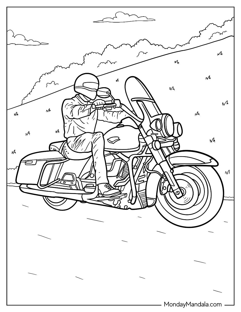 Çocuklar İçin Harley-Davidson Boyama Sayfaları 