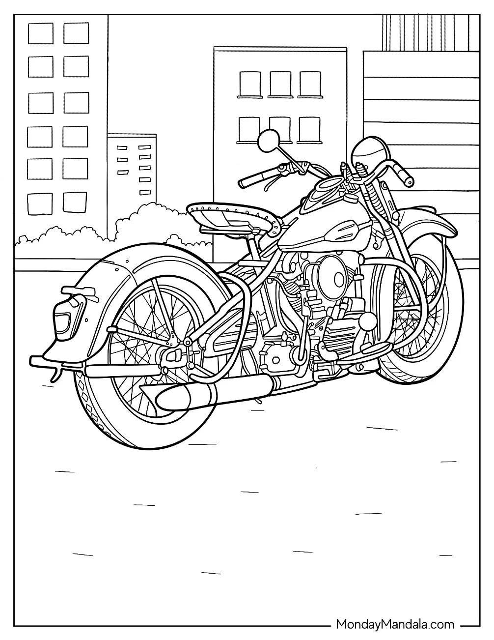 Çocuklar İçin Harley-Davidson Boyama Sayfaları 