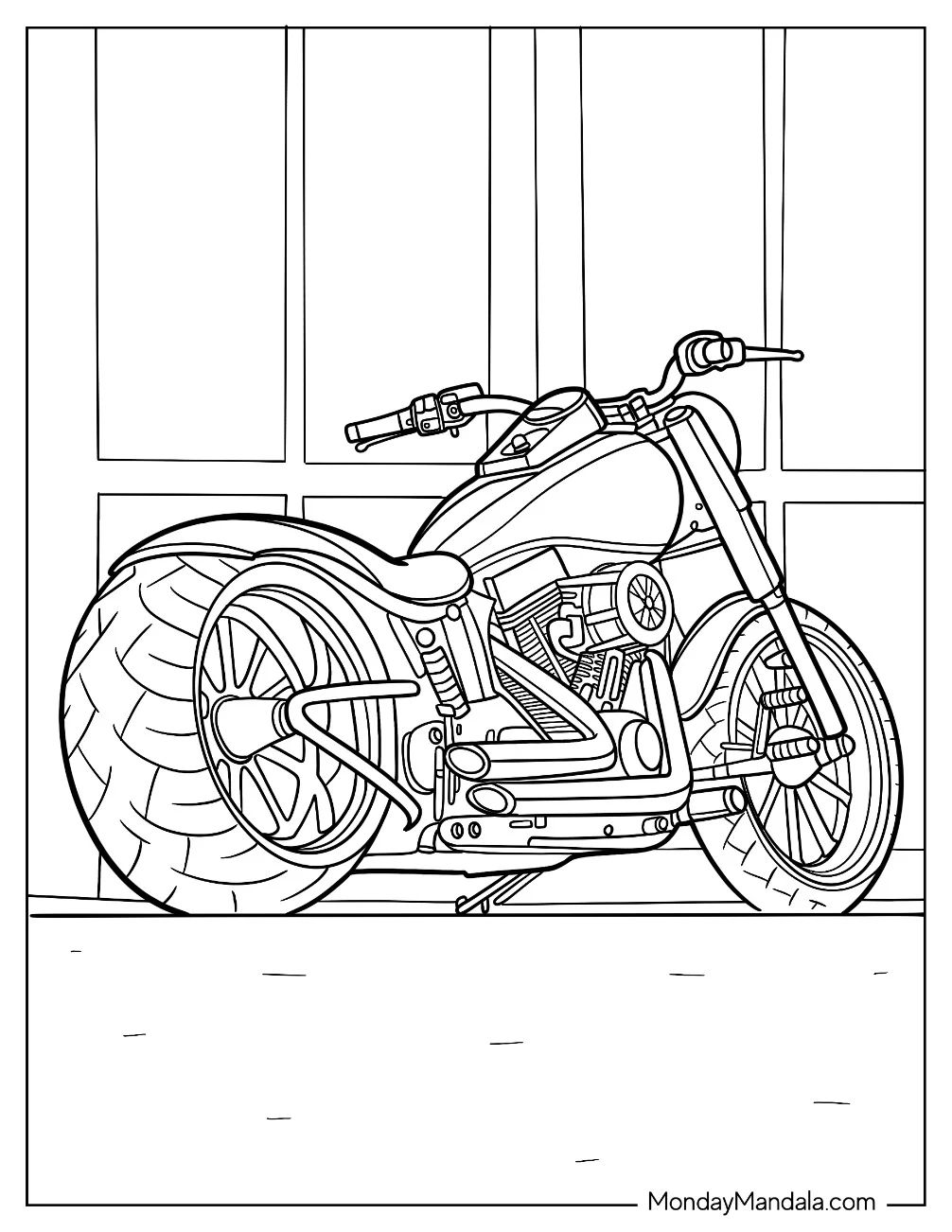 Çocuklar İçin Harley-Davidson Boyama Sayfaları 
