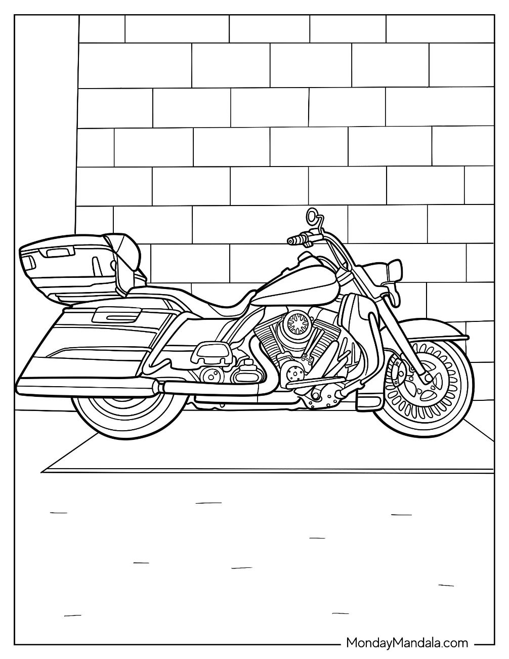 Çocuklar İçin Harley-Davidson Boyama Sayfaları 