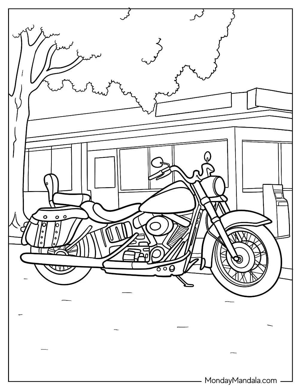 Çocuklar İçin Harley-Davidson Boyama Sayfaları 