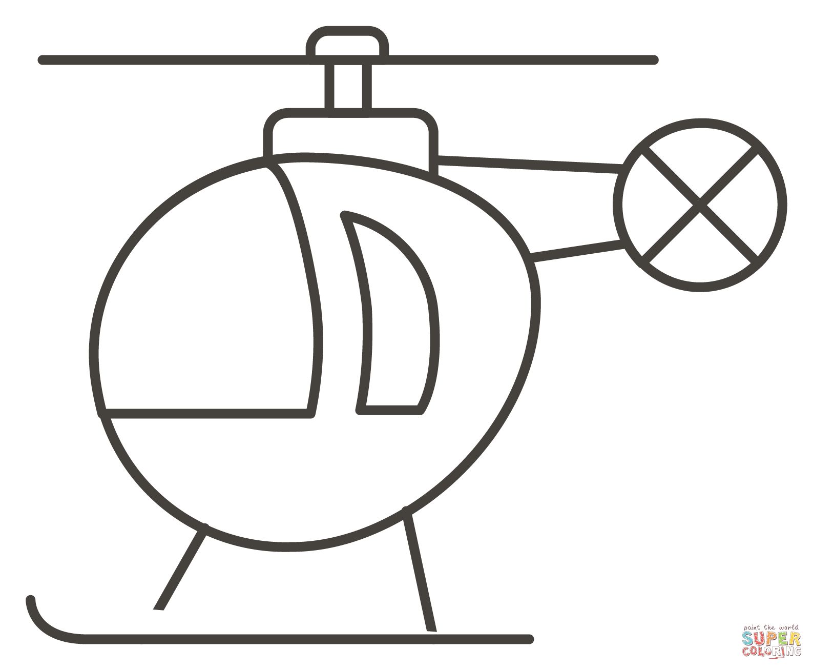 Çocuklar İçin Helikopter Boyama Sayfaları 