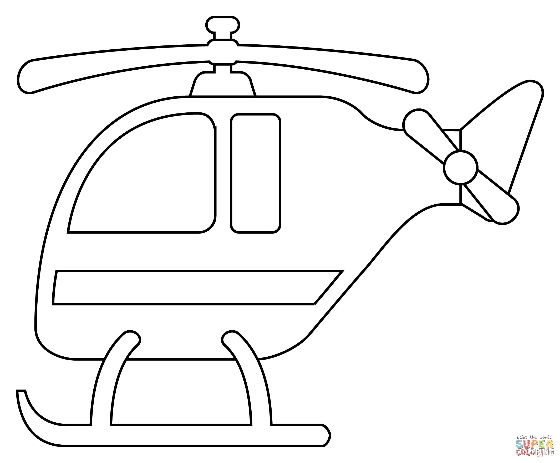 Çocuklar İçin Helikopter Boyama Sayfaları 