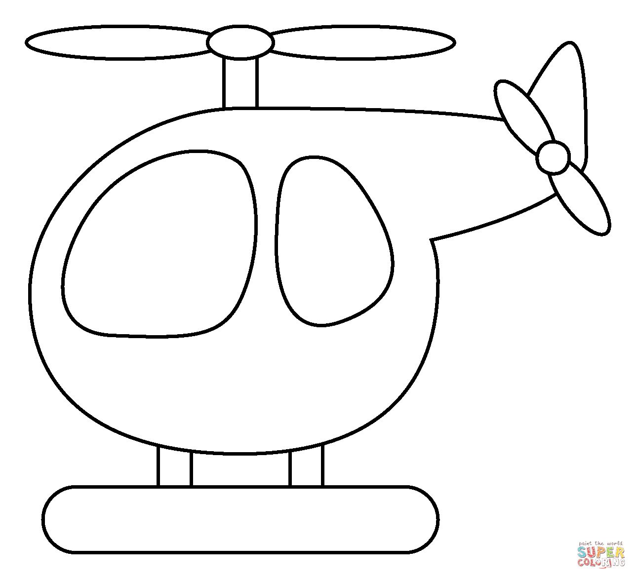 Çocuklar İçin Helikopter Boyama Sayfaları 