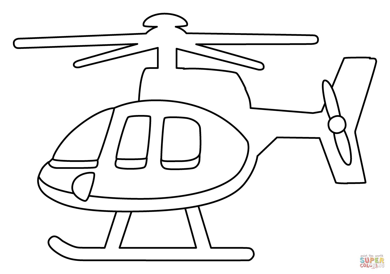 Çocuklar İçin Helikopter Boyama Sayfaları 