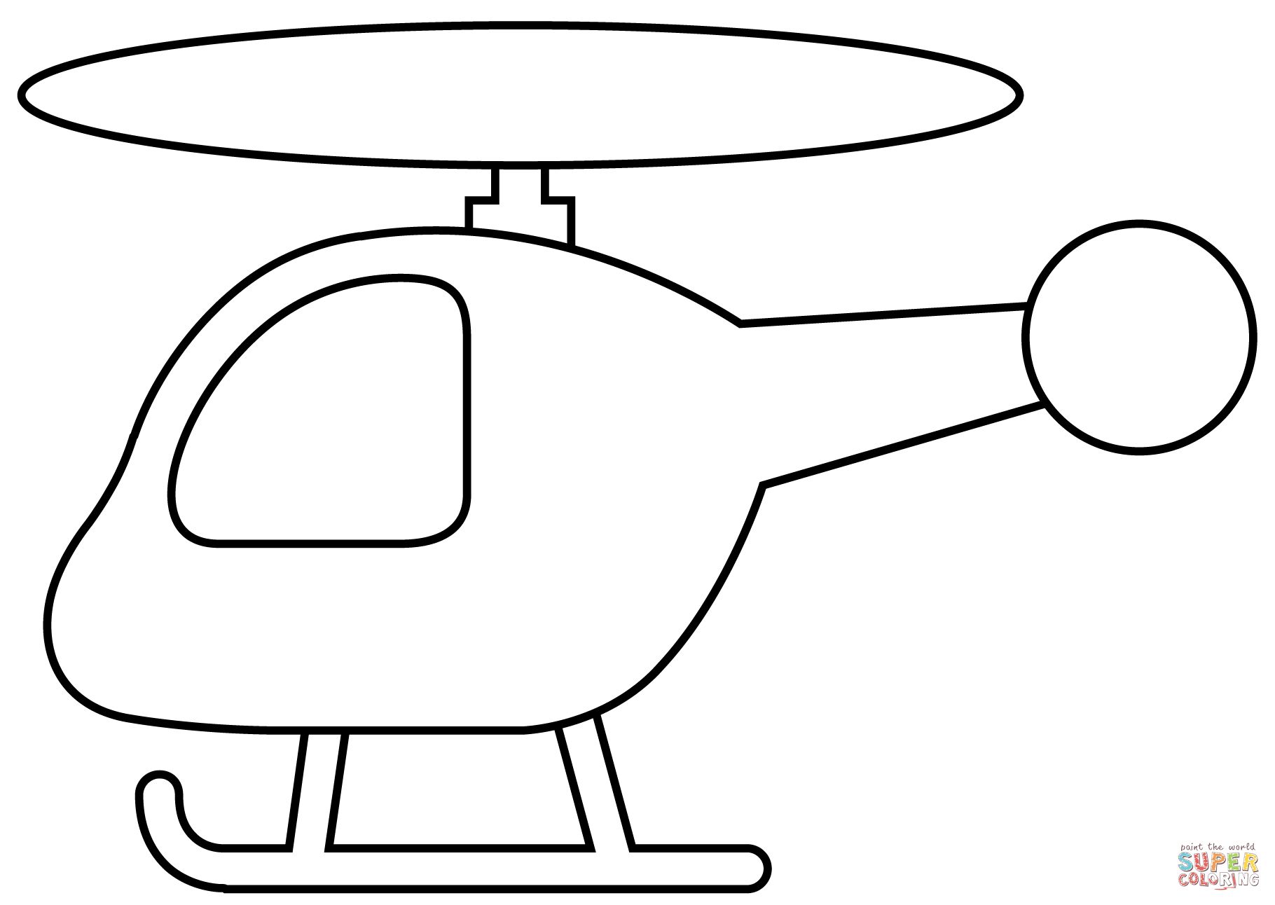 Çocuklar İçin Helikopter Boyama Sayfaları 