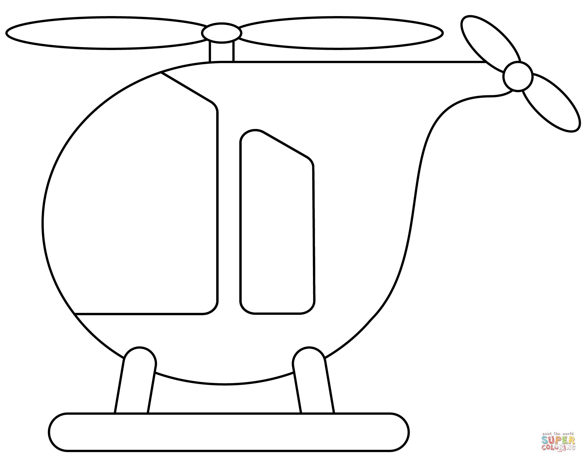 Çocuklar İçin Helikopter Boyama Sayfaları 