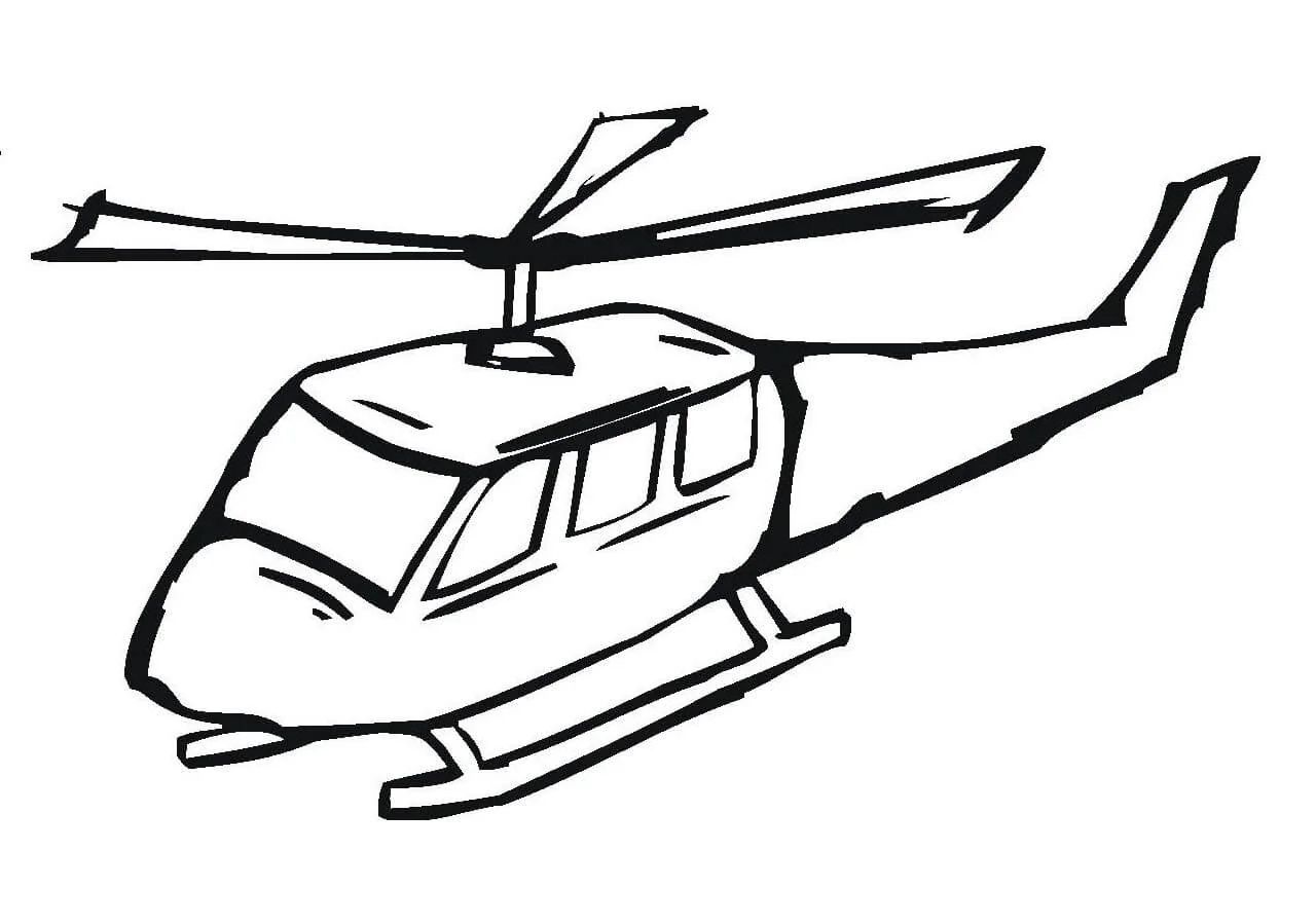 Çocuklar İçin Helikopter Boyama Sayfaları 