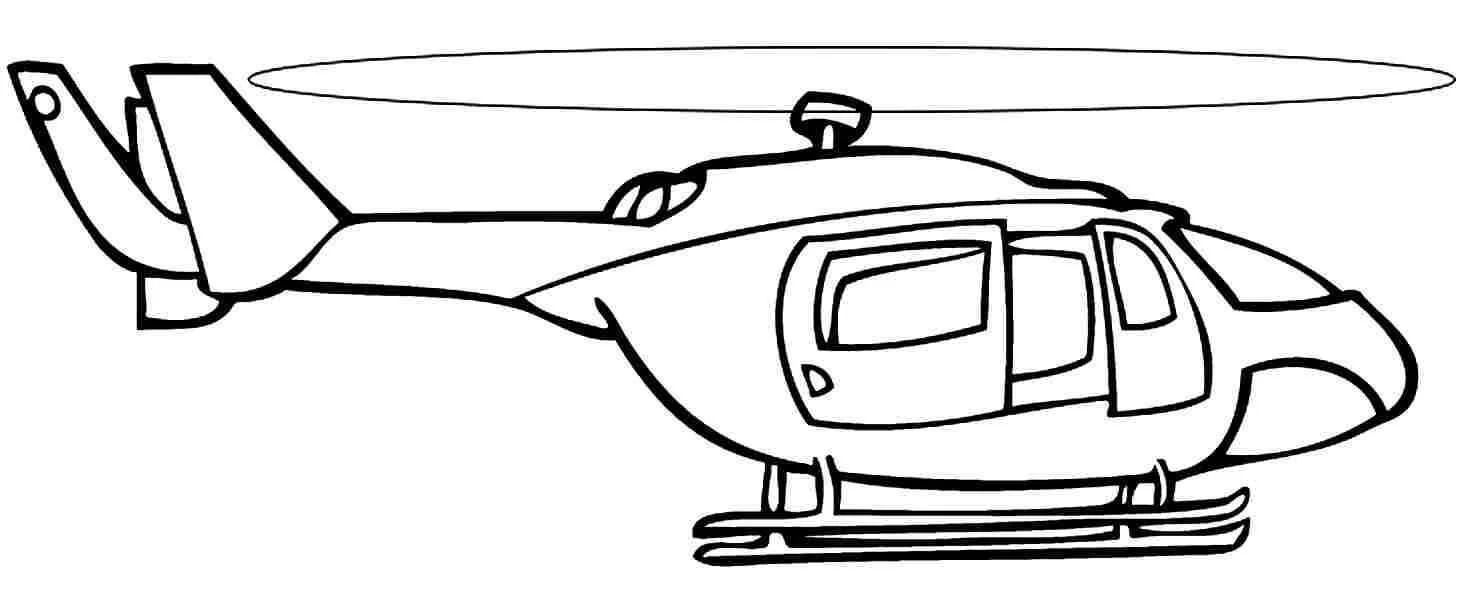 Çocuklar İçin Helikopter Boyama Sayfaları 