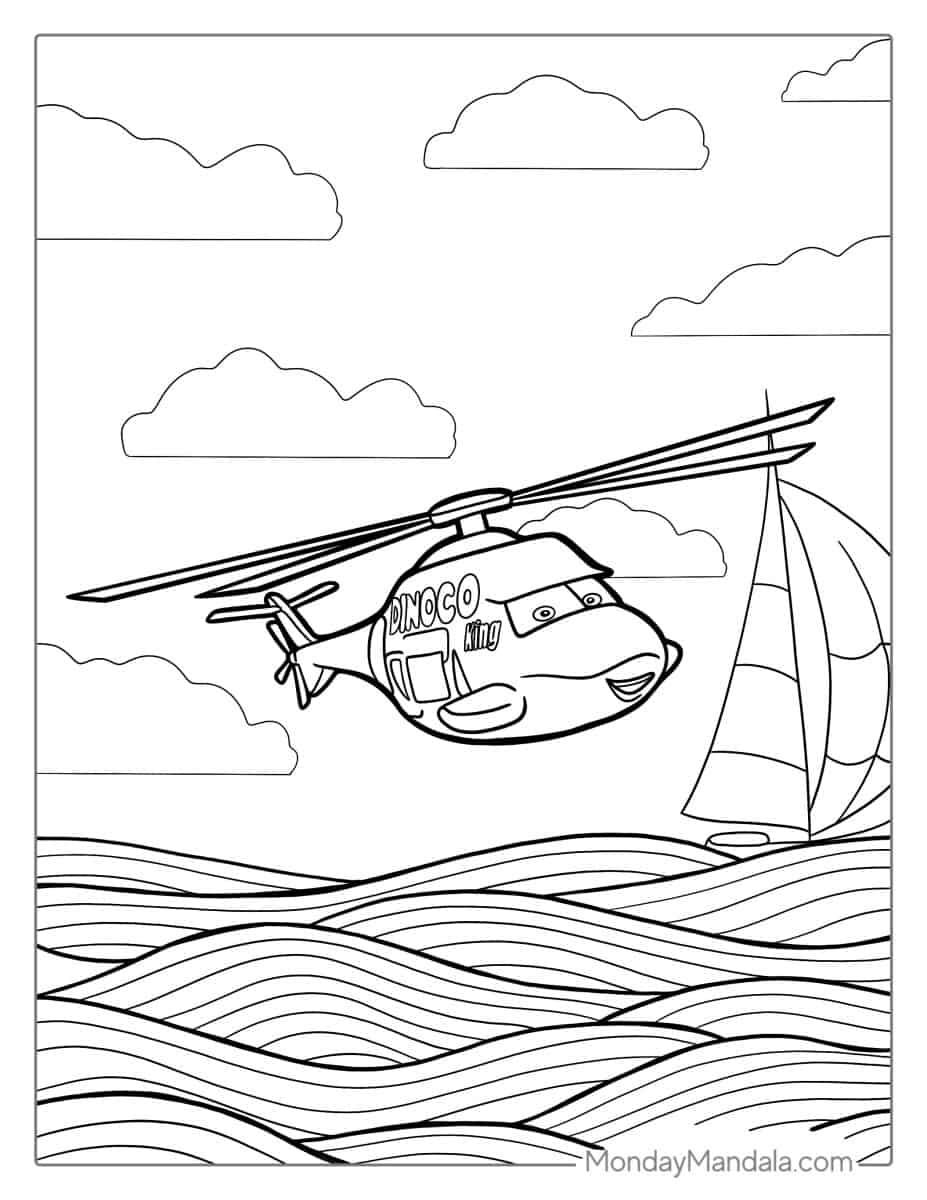 Çocuklar İçin Helikopter Boyama Sayfaları 