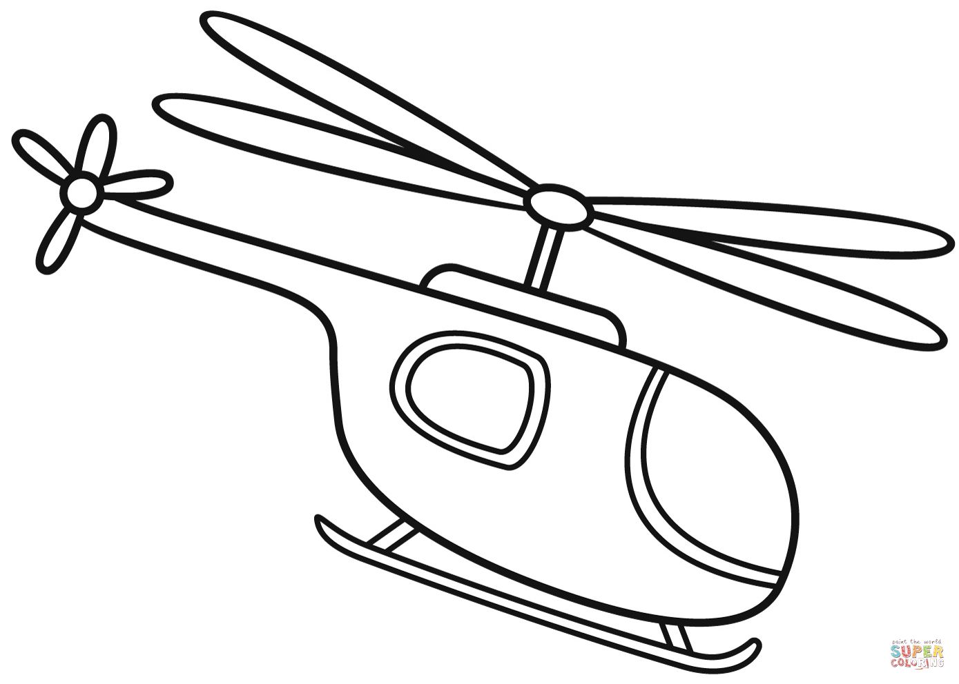 Çocuklar İçin Helikopter Boyama Sayfaları 