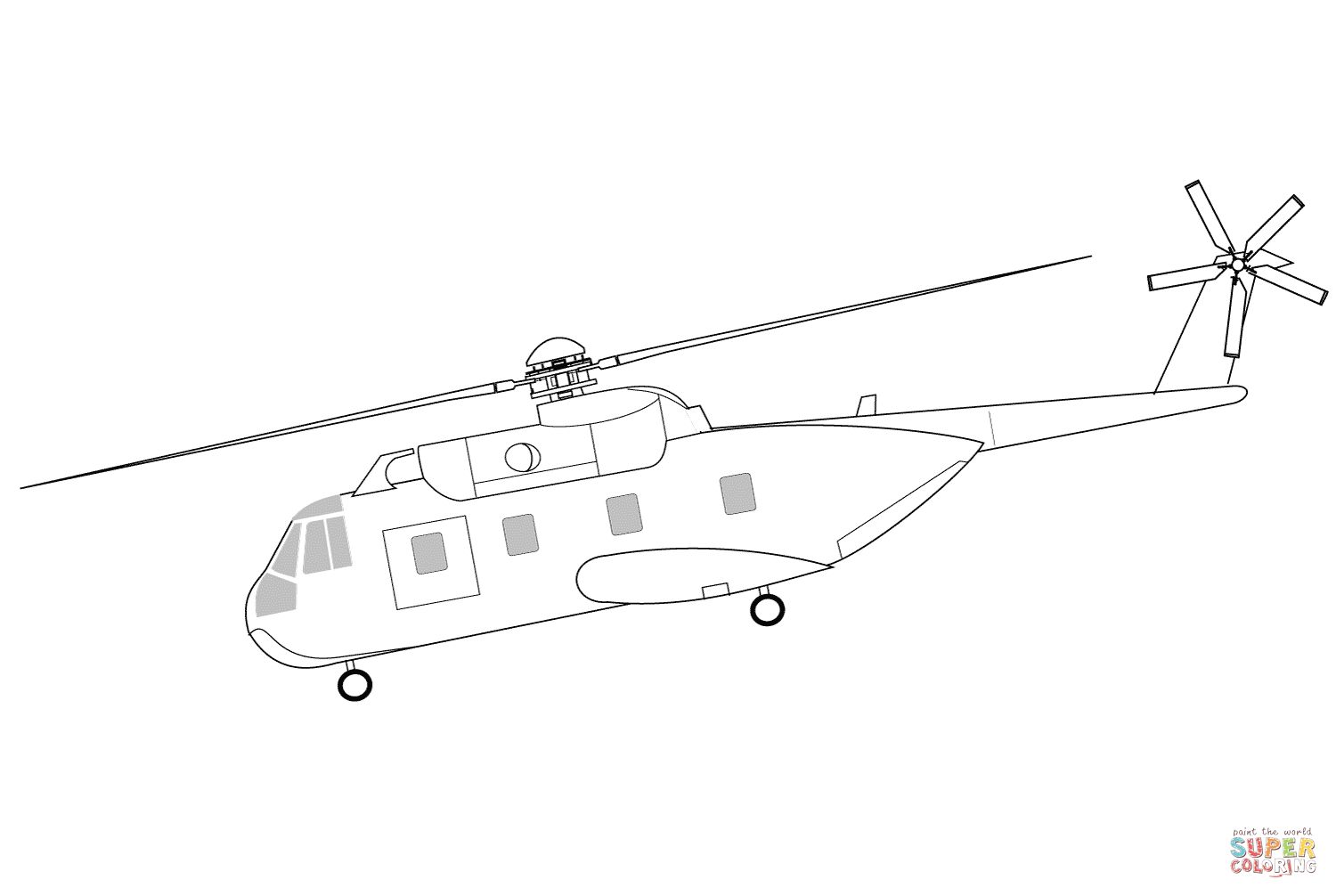 Çocuklar İçin Helikopter Boyama Sayfaları 