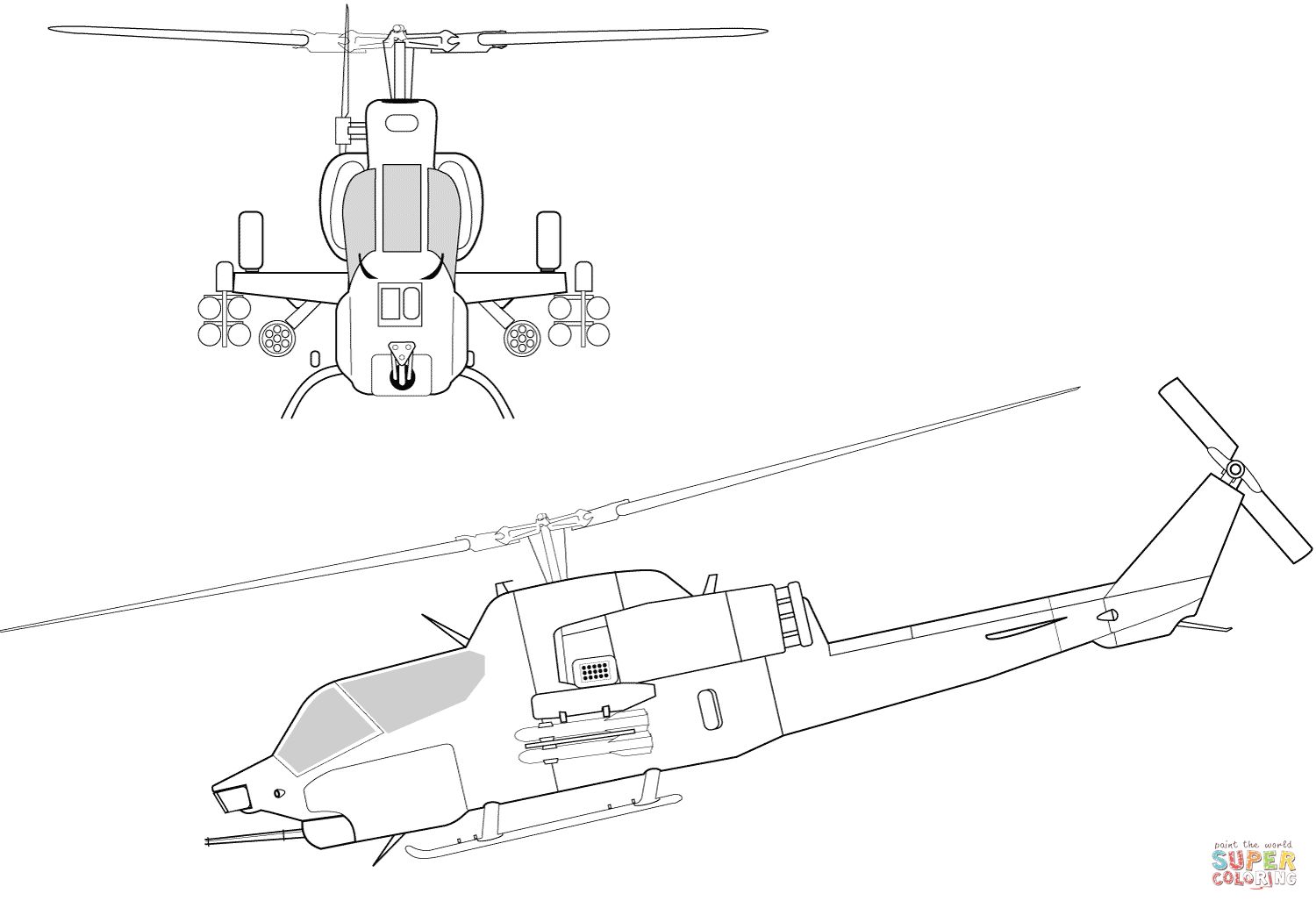 Çocuklar İçin Helikopter Boyama Sayfaları 