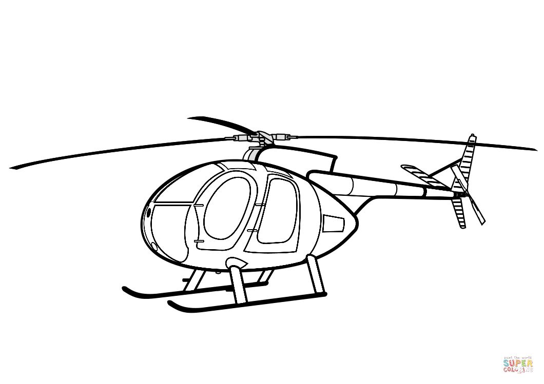 Çocuklar İçin Helikopter Boyama Sayfaları 