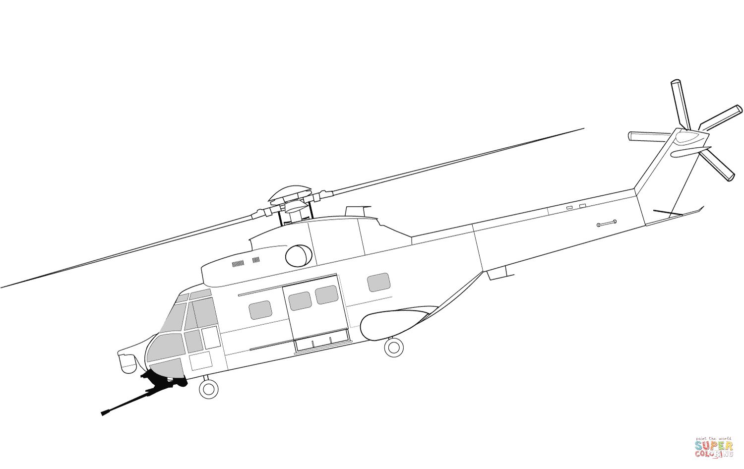 Çocuklar İçin Helikopter Boyama Sayfaları 