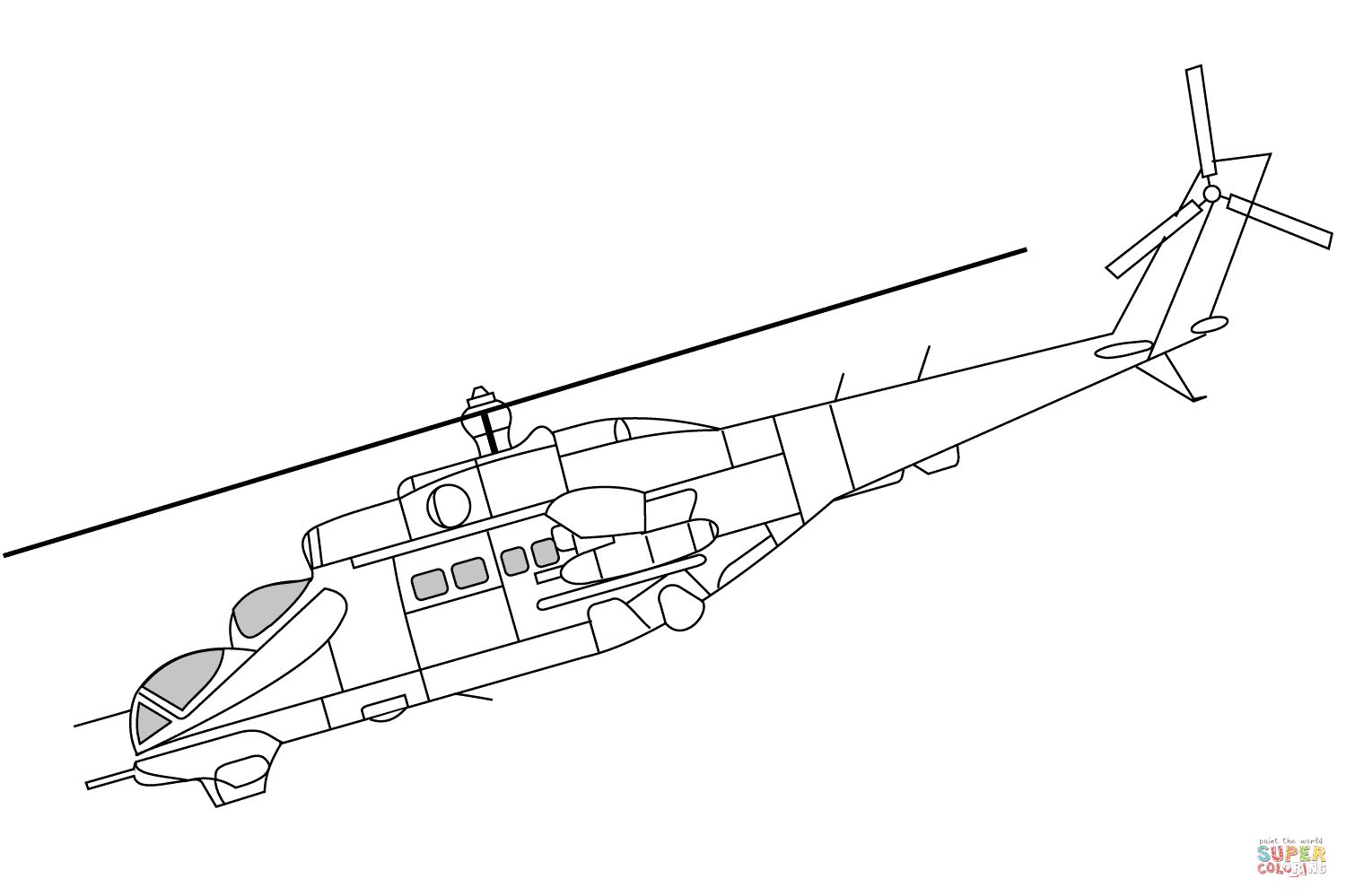 Çocuklar İçin Helikopter Boyama Sayfaları 