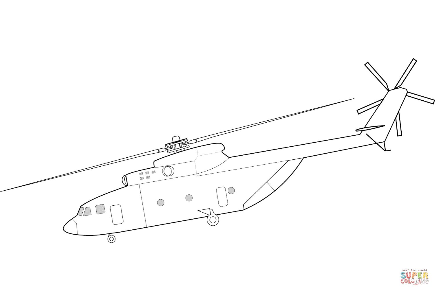 Çocuklar İçin Helikopter Boyama Sayfaları 