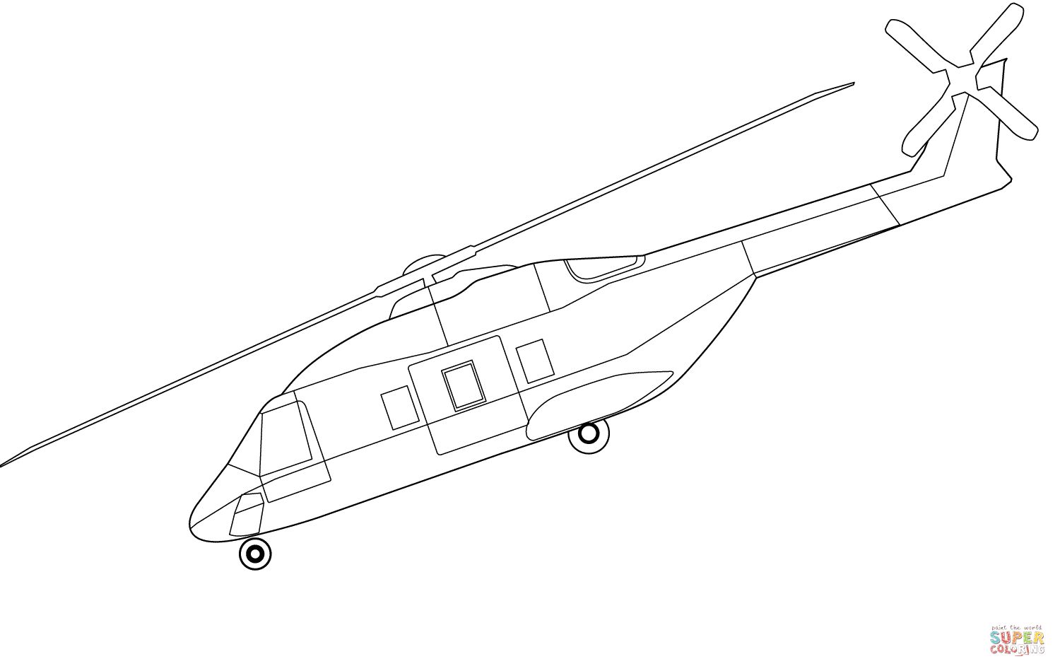 Çocuklar İçin Helikopter Boyama Sayfaları 