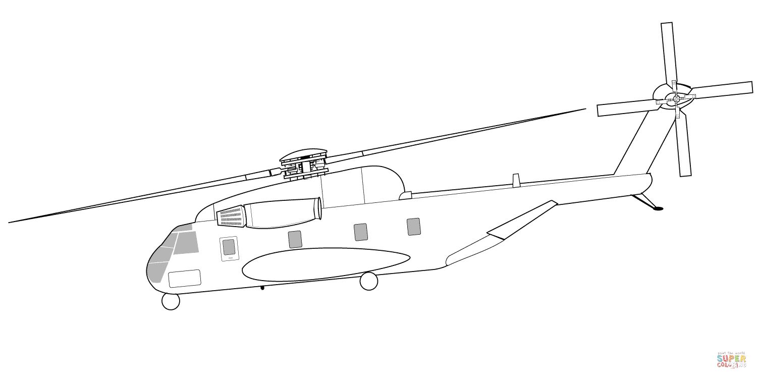 Çocuklar İçin Helikopter Boyama Sayfaları 