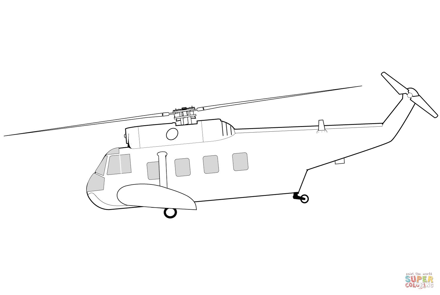 Çocuklar İçin Helikopter Boyama Sayfaları 