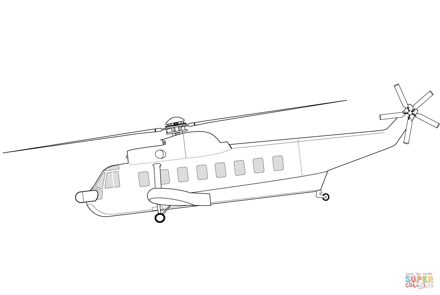 Çocuklar İçin Helikopter Boyama Sayfaları 