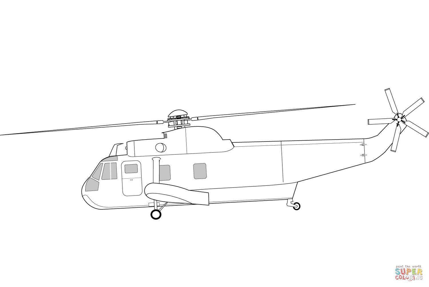 Çocuklar İçin Helikopter Boyama Sayfaları 