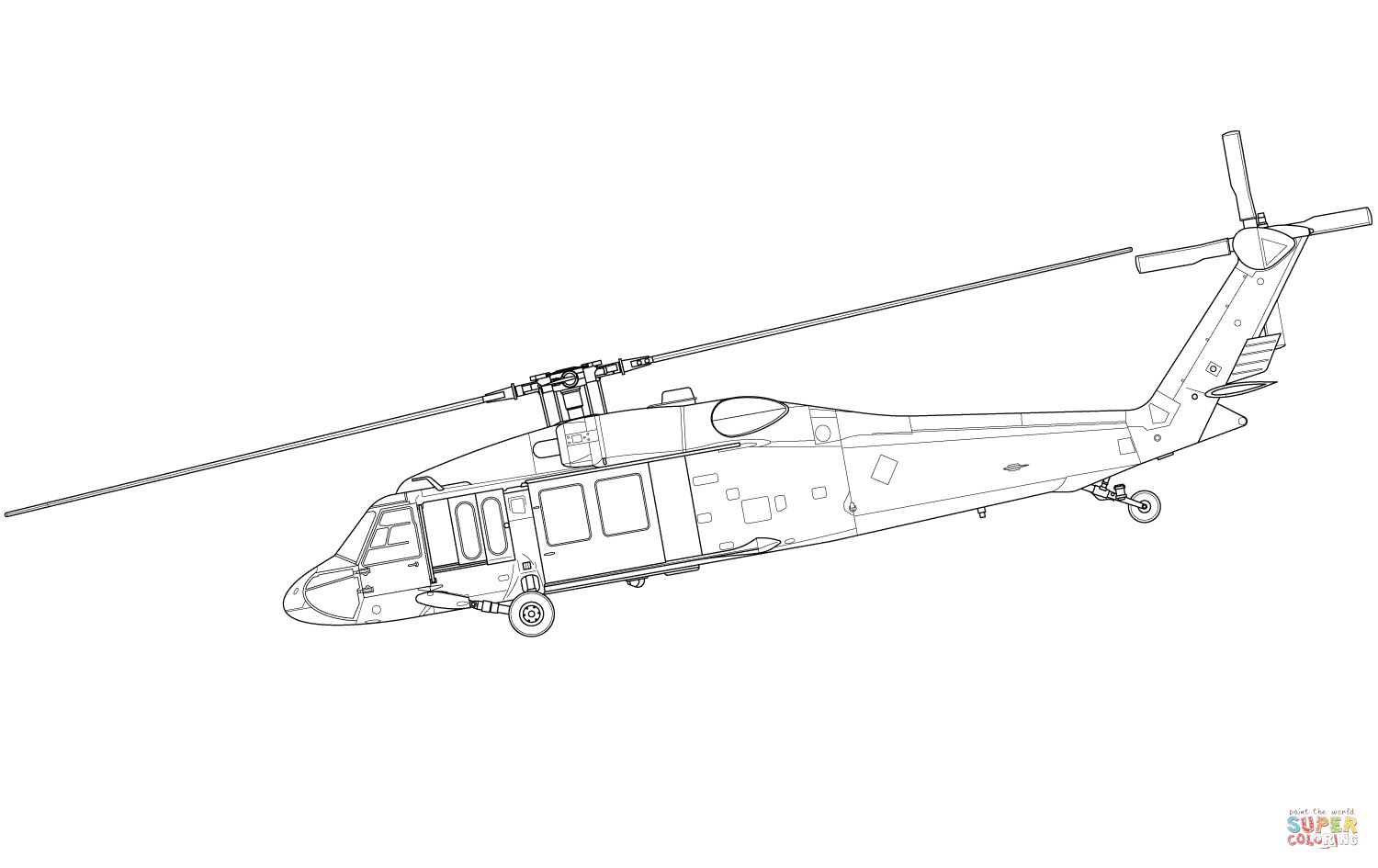 Çocuklar İçin Helikopter Boyama Sayfaları 