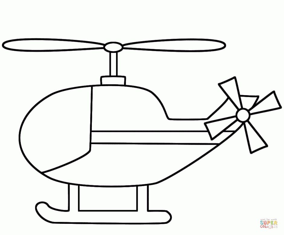 Çocuklar İçin Helikopter Boyama Sayfaları 