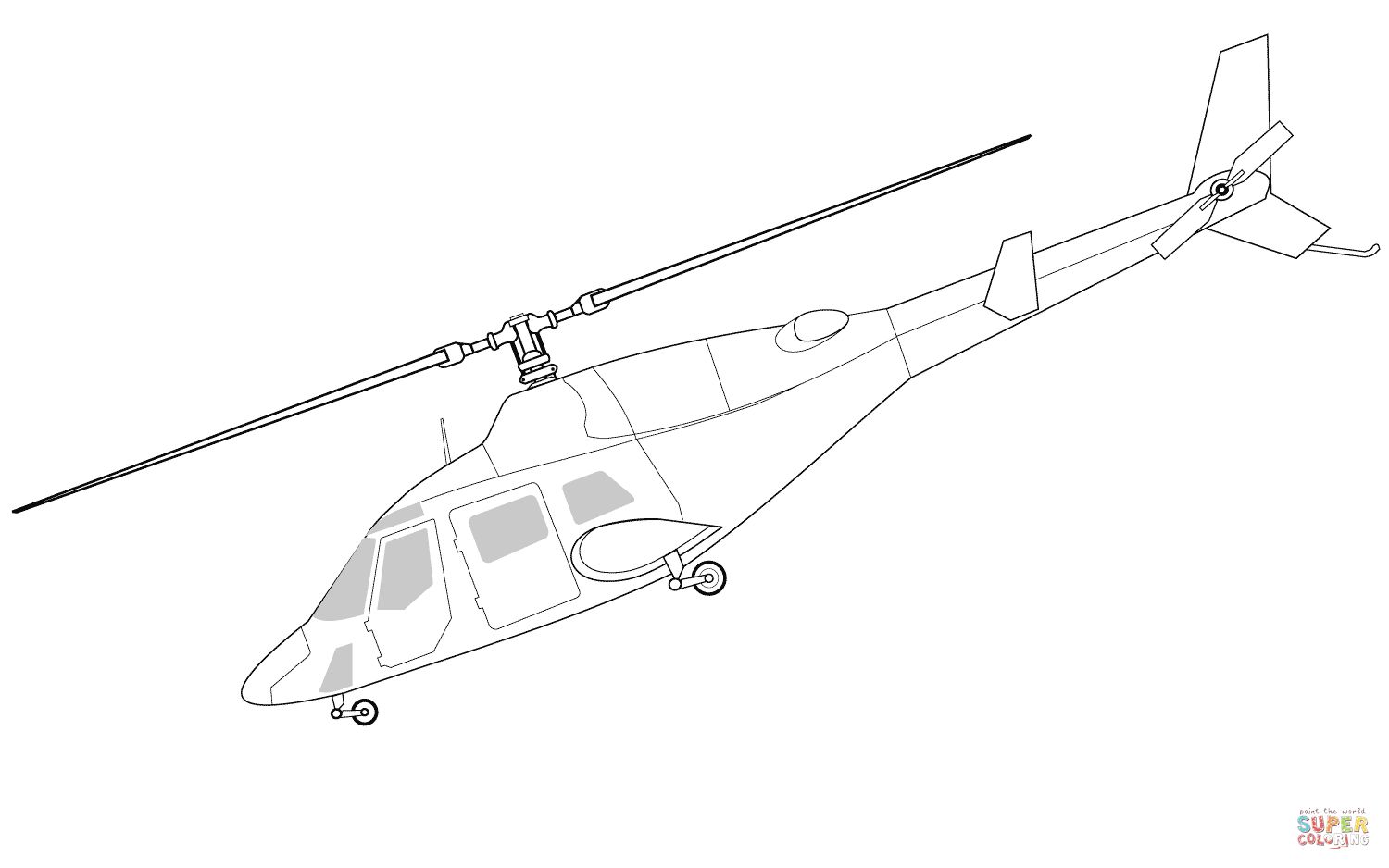 Çocuklar İçin Helikopter Boyama Sayfaları 