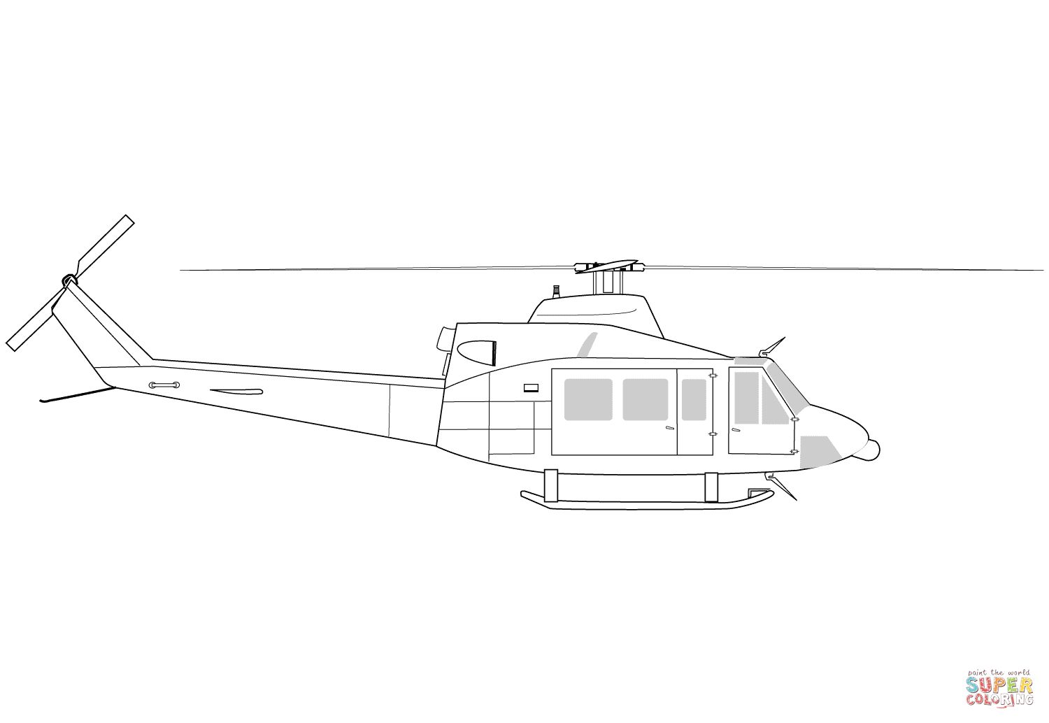Çocuklar İçin Helikopter Boyama Sayfaları 