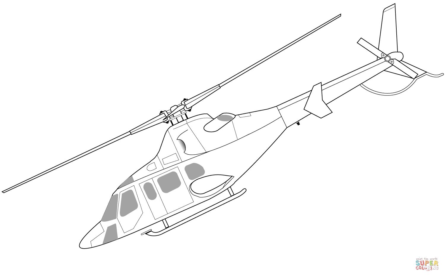 Çocuklar İçin Helikopter Boyama Sayfaları 