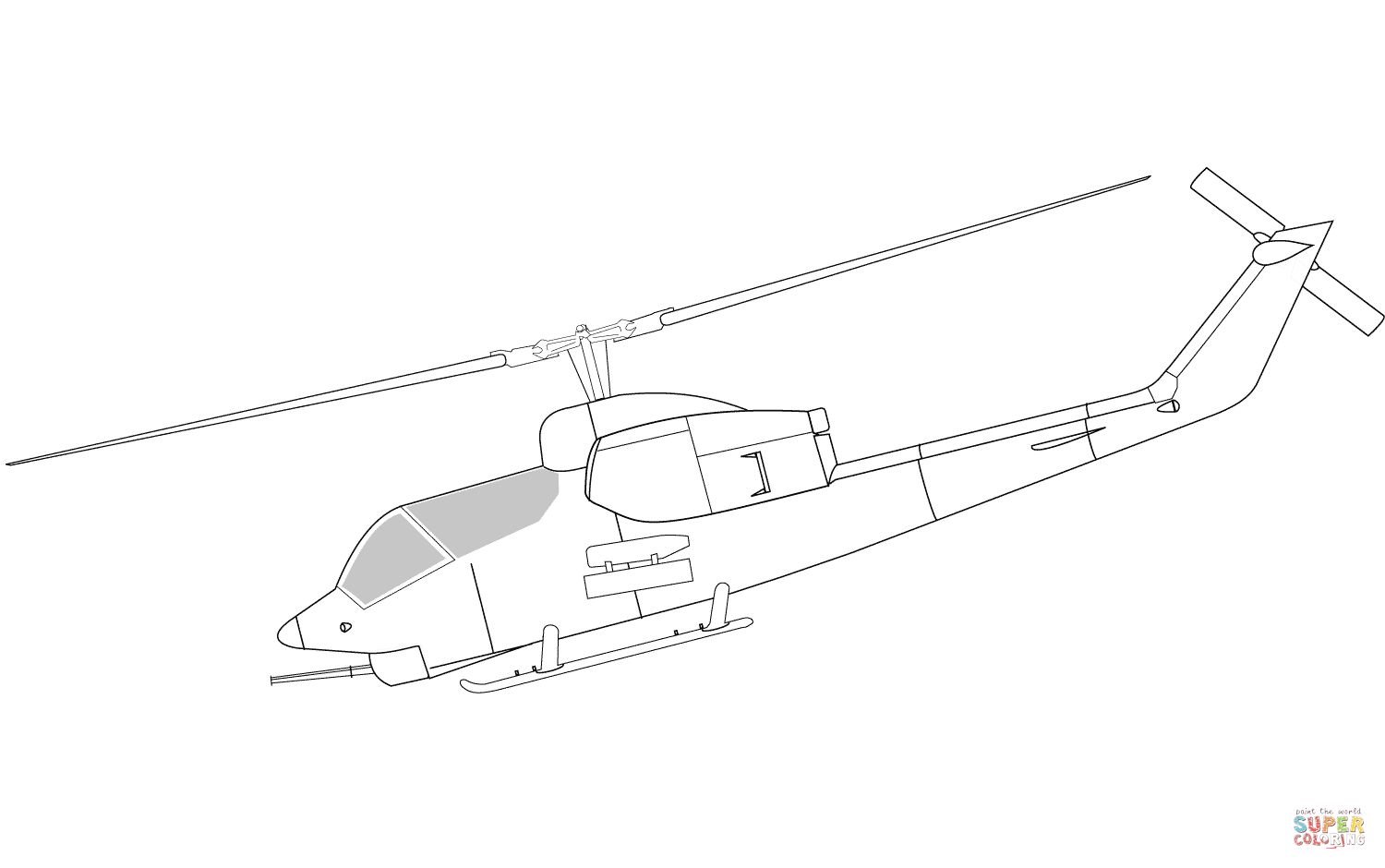 Çocuklar İçin Helikopter Boyama Sayfaları 