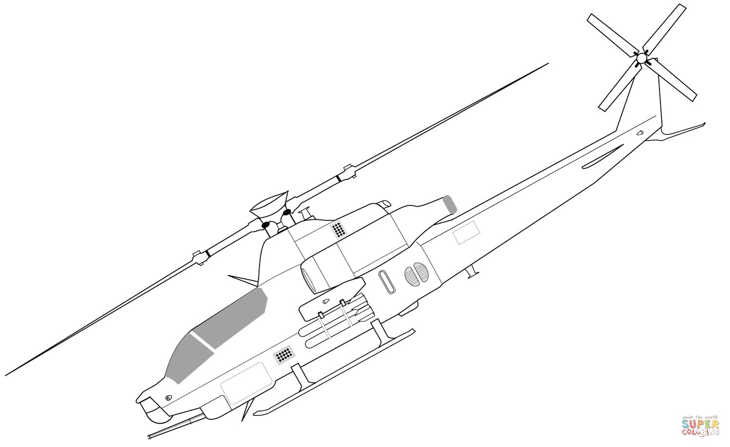 Çocuklar İçin Helikopter Boyama Sayfaları 