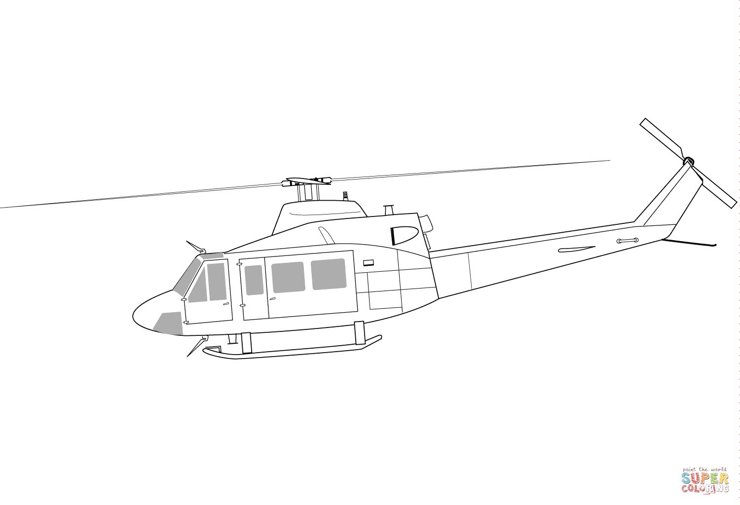 Çocuklar İçin Helikopter Boyama Sayfaları 
