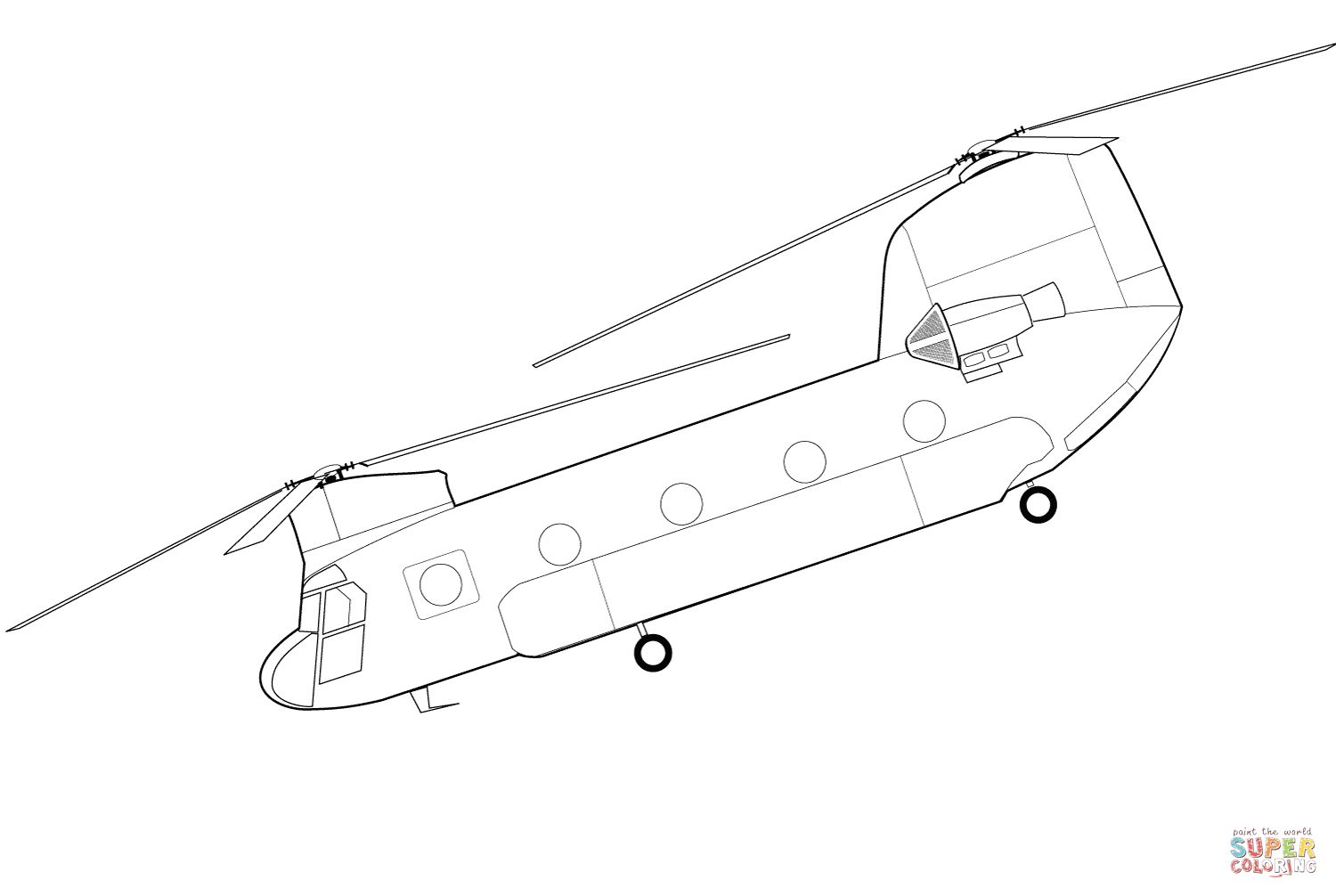 Çocuklar İçin Helikopter Boyama Sayfaları 