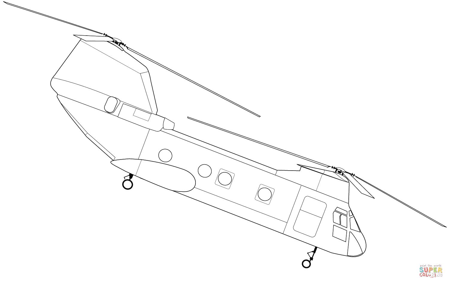 Çocuklar İçin Helikopter Boyama Sayfaları 